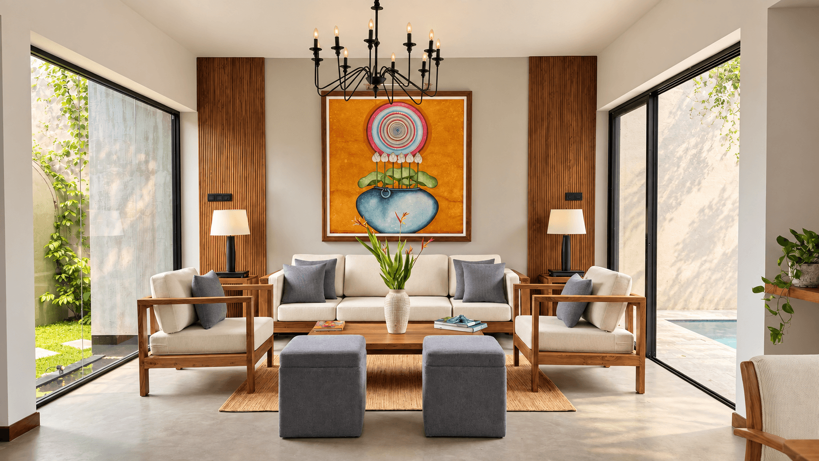 Interior detail of Ayu by TARA, natural textures and warm light